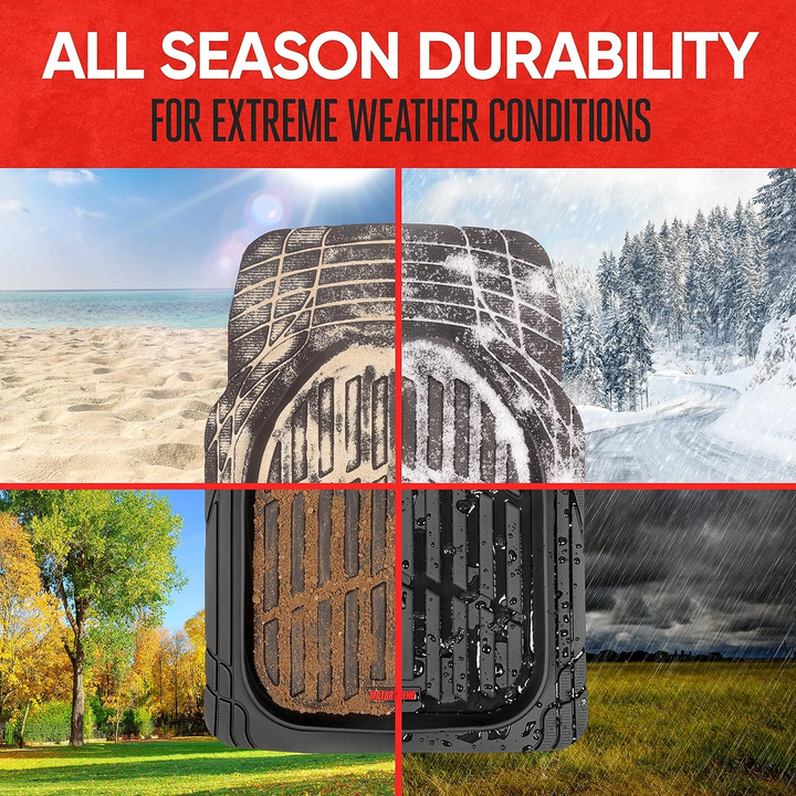 All-Weather Black Deep Dish Floor Mats - Ultimate Waterproof Car Protection!