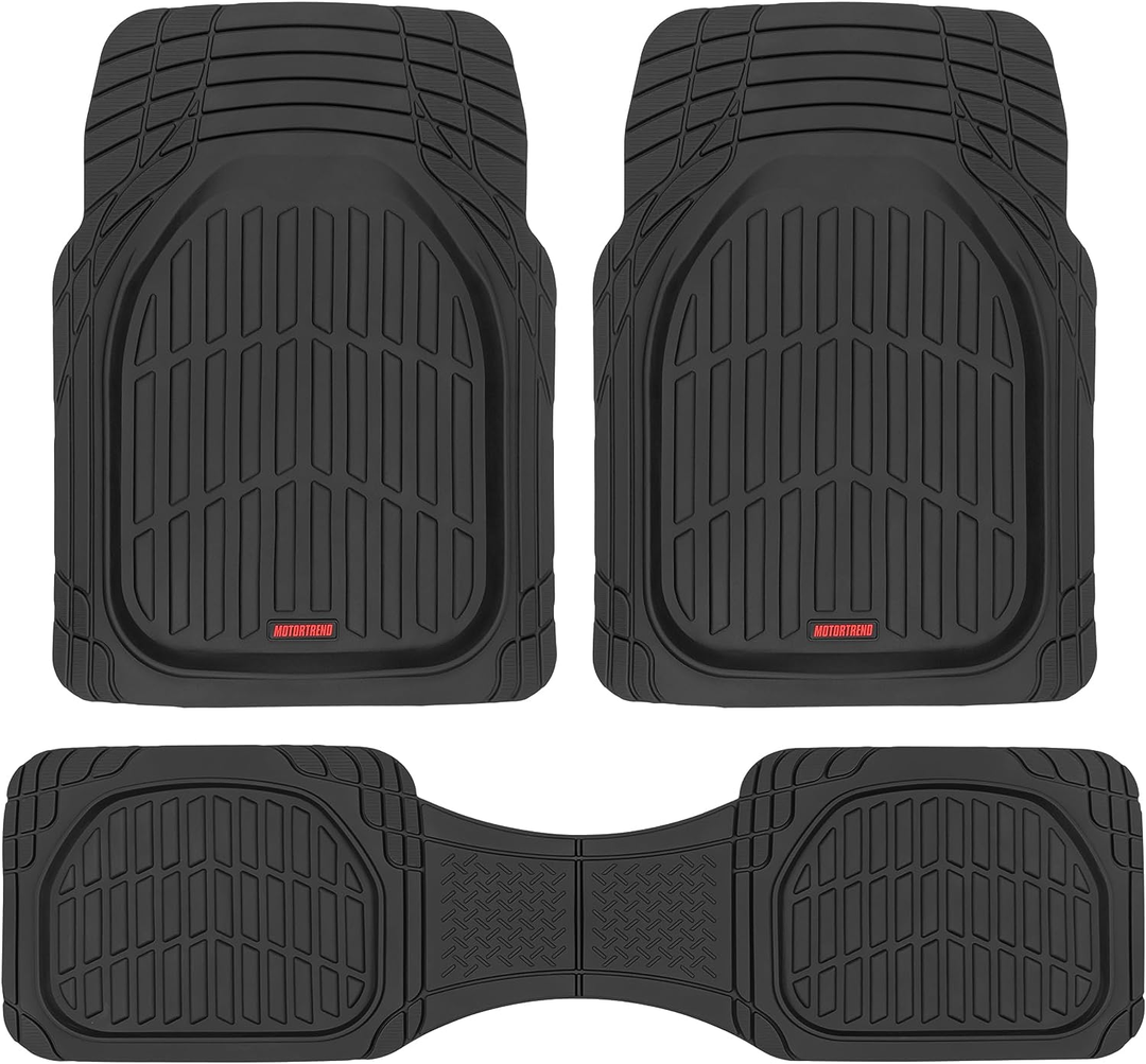 All-Weather Black Deep Dish Floor Mats - Ultimate Waterproof Car Protection!